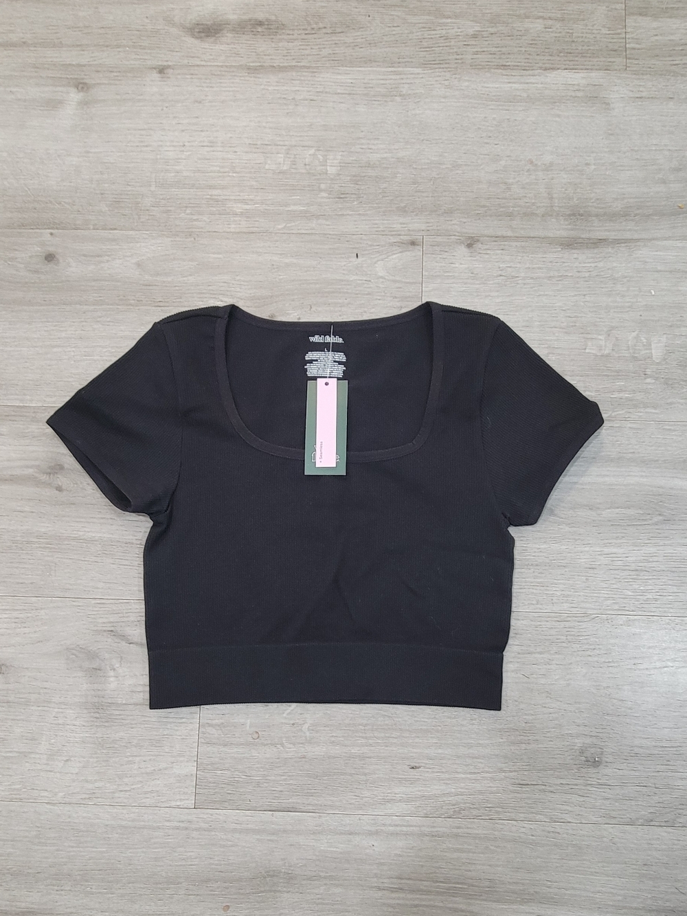 Women’s Scoop Neck Black Crop Top - Brand: Wild Fable